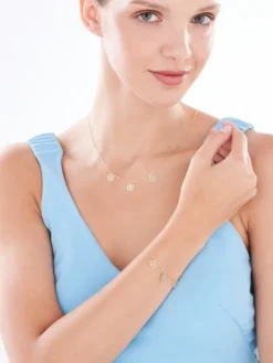 Naszyjnik srebrny - rozety