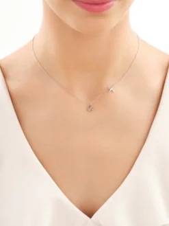 Naszyjnik srebrny - samolot, planeta