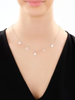 Naszyjnik srebrny - serca