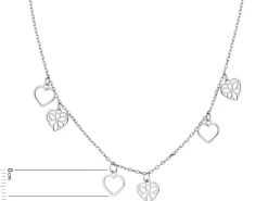 Naszyjnik srebrny - serca