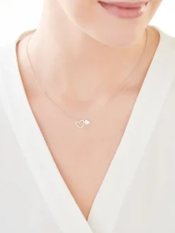 Naszyjnik srebrny - serca