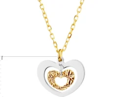 Naszyjnik srebrny - serca