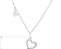 Naszyjnik srebrny - serca