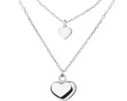 Naszyjnik srebrny - serca