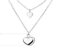 Naszyjnik srebrny - serca