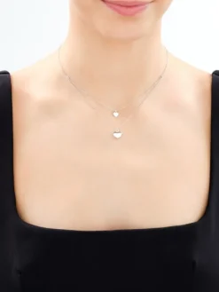 Naszyjnik srebrny - serca