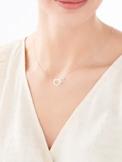 Naszyjnik srebrny - serca
