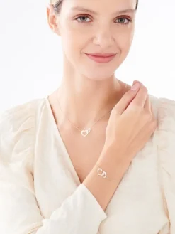 Naszyjnik srebrny - serca