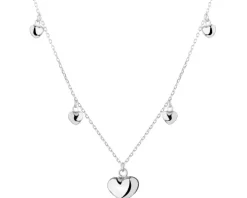 Naszyjnik srebrny - serca