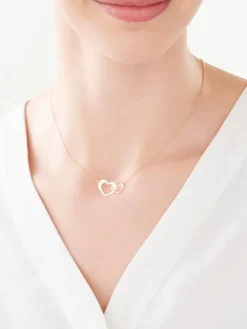 Naszyjnik srebrny - serca