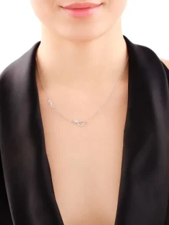 Naszyjnik srebrny - serca, nieskończoność