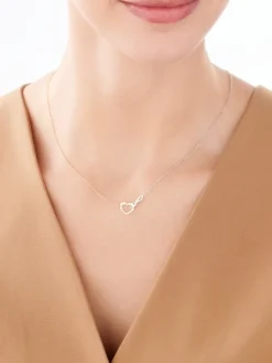 Naszyjnik srebrny - serce, nieskończoność