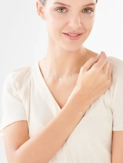 Naszyjnik srebrny - serce, koniczyna, motyl