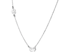 Naszyjnik srebrny - serce, koniczyna