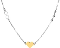 Naszyjnik srebrny - serce, nieskończoność, kulki