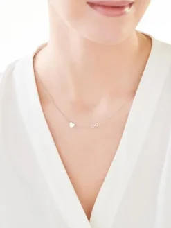 Naszyjnik srebrny - serce, nieskończoność