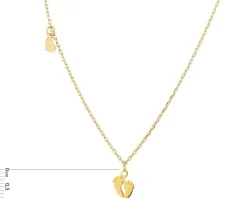 Naszyjnik srebrny -  stópki, serce