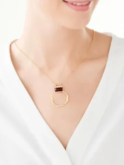 Naszyjnik srebrny z bursztynem i cyrkoniami