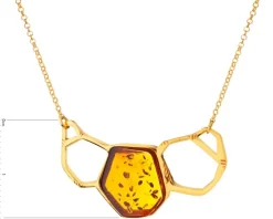 Naszyjnik srebrny z bursztynem