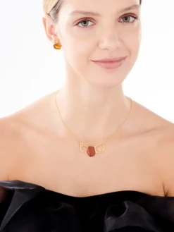 Naszyjnik srebrny z bursztynem