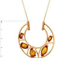 Naszyjnik srebrny z bursztynem