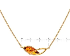 Naszyjnik srebrny z bursztynem