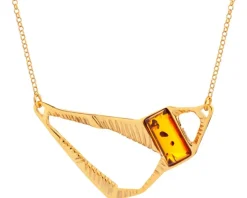 Naszyjnik srebrny z bursztynem