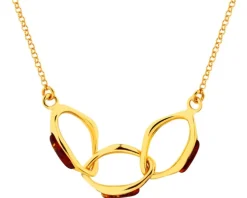 Naszyjnik srebrny z bursztynem - łańcuch