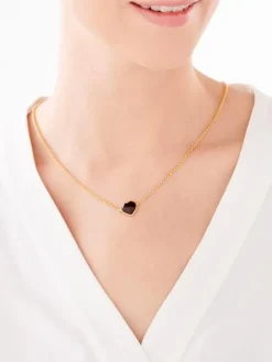 Naszyjnik srebrny z bursztynem - serce