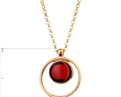 Naszyjnik srebrny z bursztynem - koło