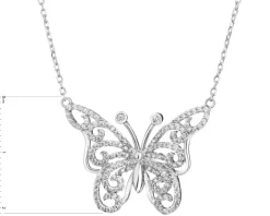 Naszyjnik srebrny z cyrkoniami - motyl