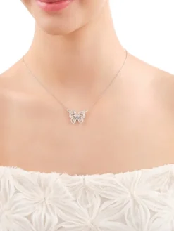 Naszyjnik srebrny z cyrkoniami - motyl