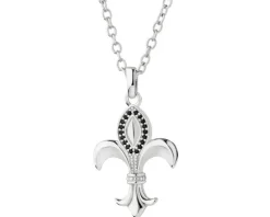 Naszyjnik srebrny z cyrkoniami - lilijka