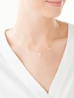 Naszyjnik srebrny z cyrkoniami - kwiat, motyle