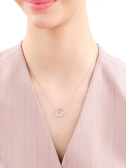 Naszyjnik srebrny z cyrkoniami - koła