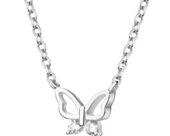 Naszyjnik srebrny z cyrkoniami - motyl