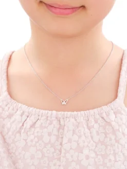 Naszyjnik srebrny z cyrkoniami - motyl