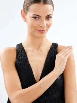 Naszyjnik srebrny z cyrkoniami - nieskończoność, serce