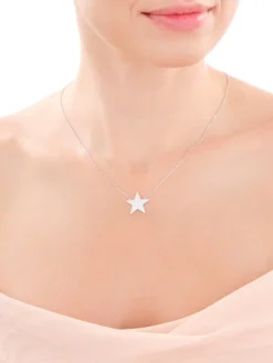 Naszyjnik srebrny z cyrkoniami - gwiazda