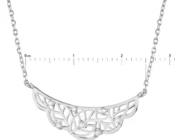 Naszyjnik srebrny z cyrkoniami - liście