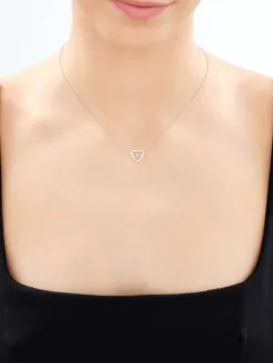 Naszyjnik srebrny z cyrkoniami - serce, nieskończoność