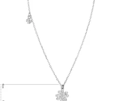 Naszyjnik srebrny z cyrkoniami - koniczyny