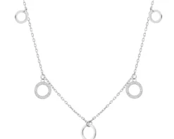Naszyjnik srebrny z cyrkoniami - koła