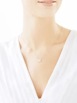 Naszyjnik srebrny z cyrkonią - koniczyna