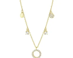 Naszyjnik srebrny z cyrkoniami - koła