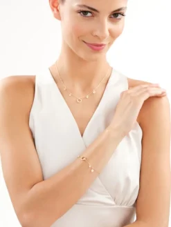 Naszyjnik srebrny z cyrkoniami - koła