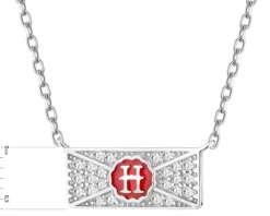 Naszyjnik srebrny z cyrkoniami i emalią - Harry Potter, list z Hogwartu, Warner Bros. Discovery