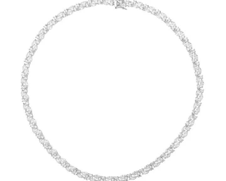 Naszyjnik srebrny z cyrkoniami