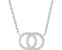 Naszyjnik srebrny z cyrkoniami - koła