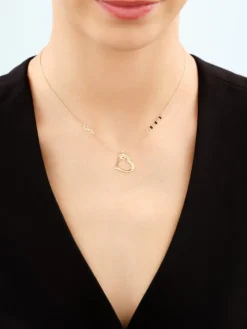 Naszyjnik srebrny z cyrkoniami - serce, mama, love